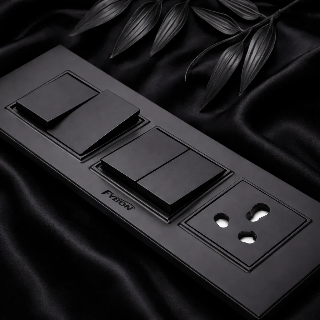 Fybon Black Modular Switches manufactured by Fybon India in Jharkhand